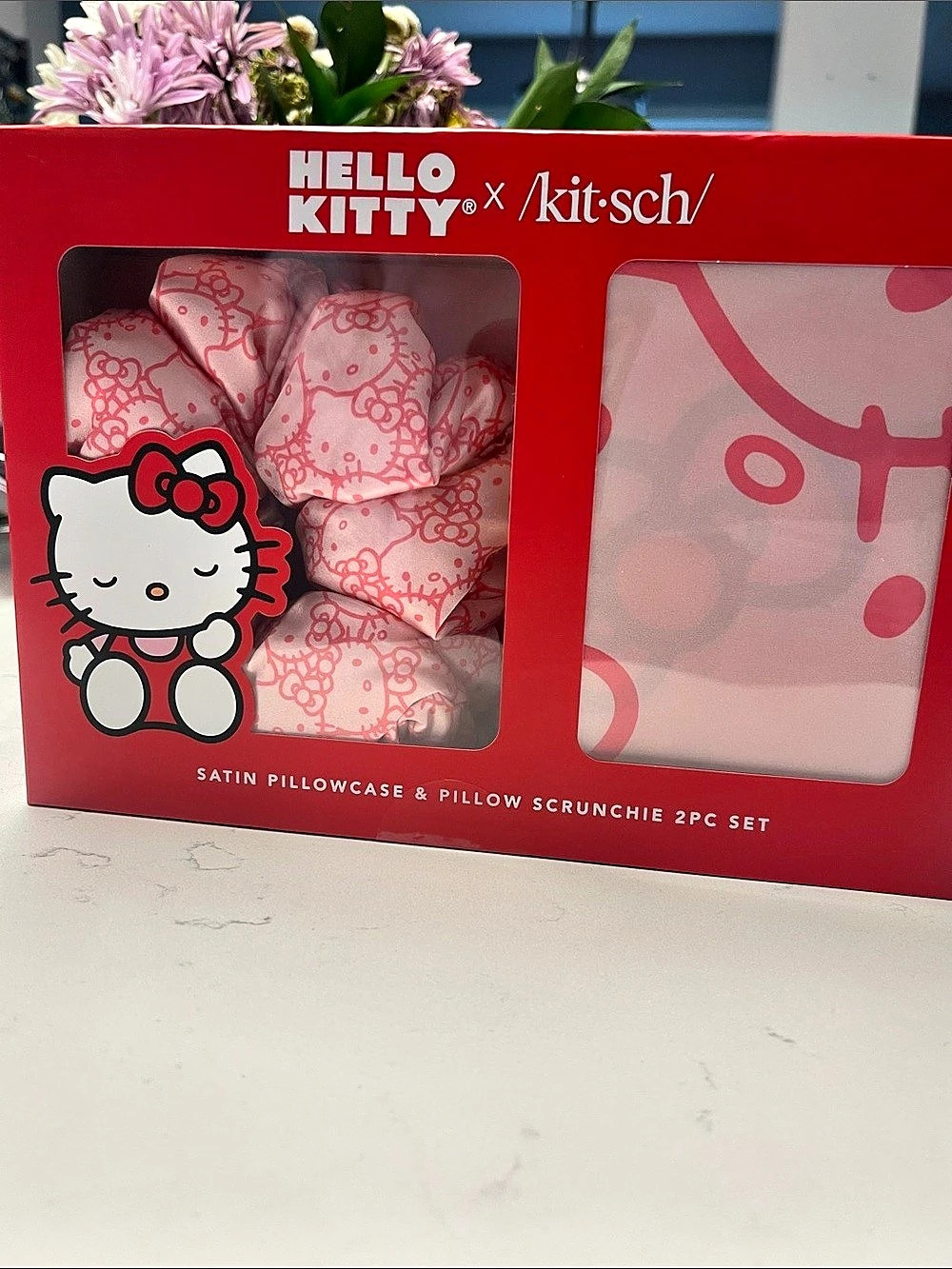 Kitsch Hello Kitty x Kitsch Satin Pillowcase & Pillow Scrunchie 2pc Set Satin